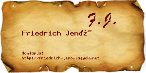 Friedrich Jenő névjegykártya