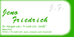 jeno friedrich business card